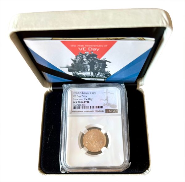 2020 VE Day 75th Anniversary Strike On The Day Sovereign, NGC Graded MS70 Matte - Image 3
