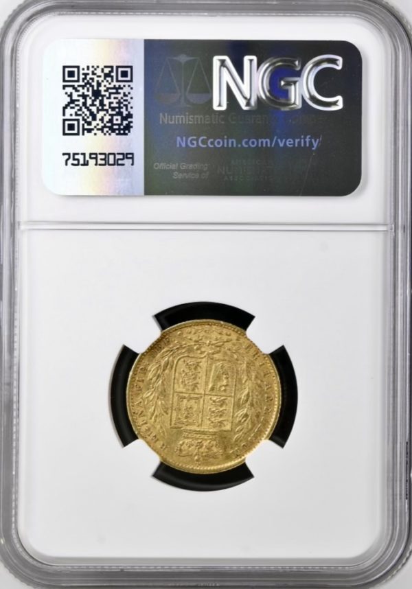 1856 Gold Sovereign Coin, NGC Graded XF45, Queen Victoria Young Head Shield. - Image 2