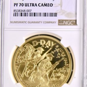 2024 D - Day 80th Anniversary, Gold Proof £200, 2oz coin, NGC Graded PF70 Ultra Cameo