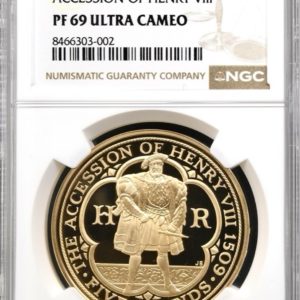 2009 Gold Proof Five Pounds Crown (£5) Henry VIII, NGC Graded PF69 Ultra Cameo.