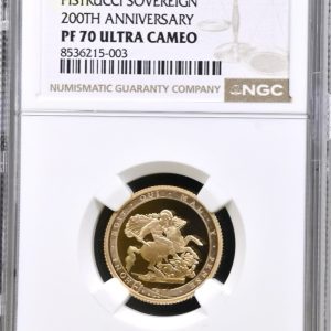 2017 Gold Proof Sovereign, NGC Graded PF70 Ultra Cameo.