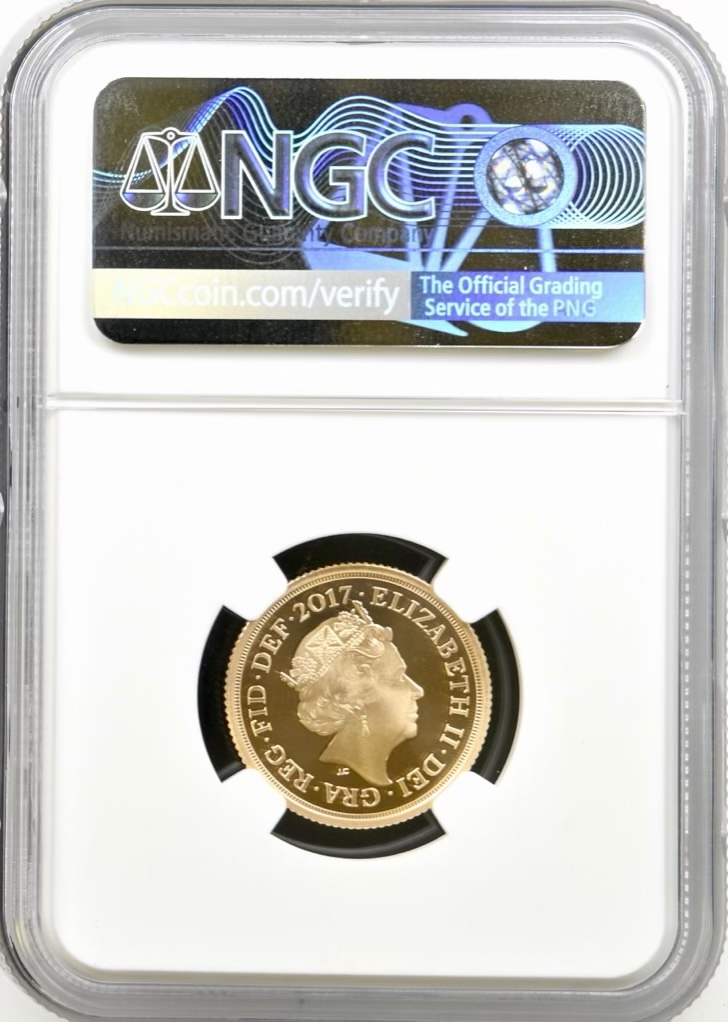 2017 Gold Proof Sovereign, NGC Graded PF70 Ultra Cameo. - Image 2