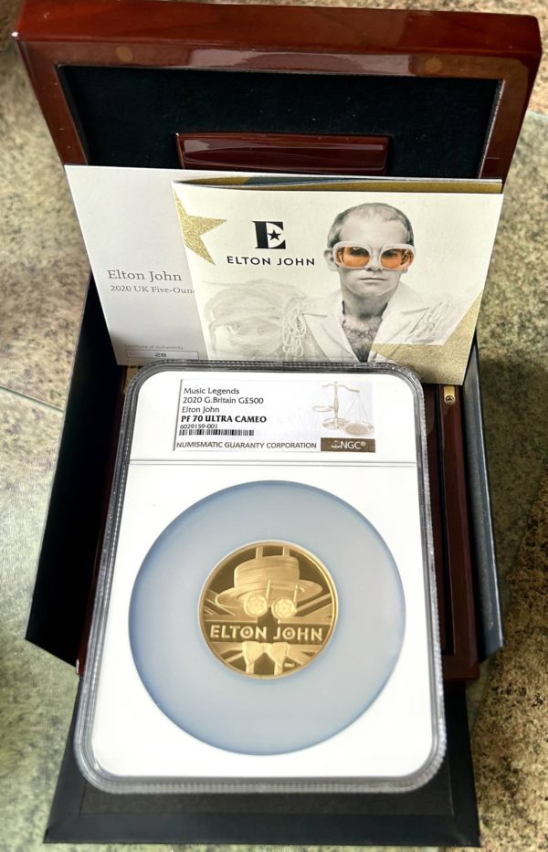 2020 Elton John Music Legends Gold Proof £500 (Five Ounce) Coin. NGC Graded PF70 Ultra Cameo - Image 6