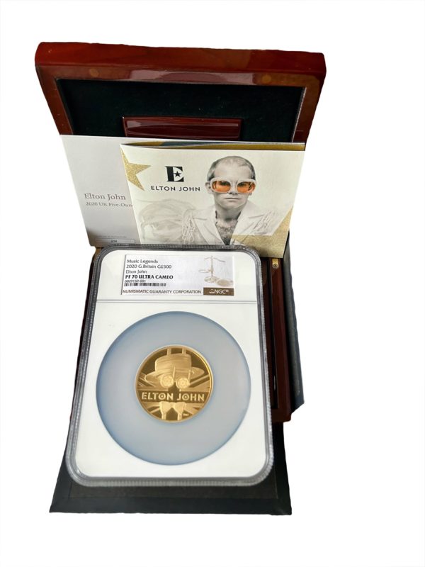 2020 Elton John Music Legends Gold Proof £500 (Five Ounce) Coin. NGC Graded PF70 Ultra Cameo - Image 3