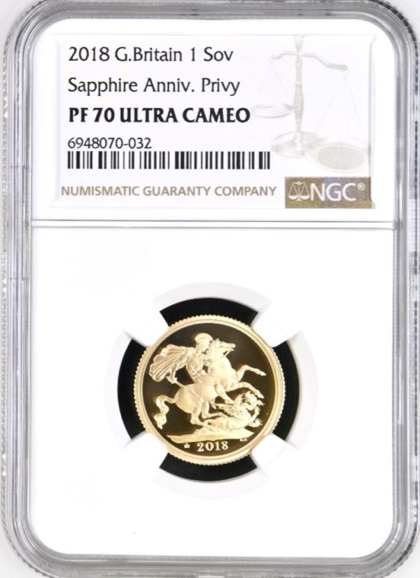 2018 Gold Proof Sovereign, NGC Graded PF70 Ultra Cameo