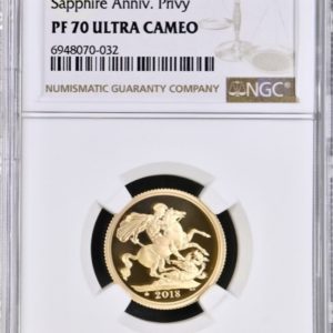2018 Gold Proof Sovereign, NGC Graded PF70 Ultra Cameo