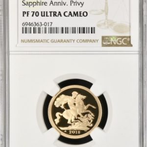 2018 Gold Proof Sovereign, NGC Graded PF70 Ultra Cameo