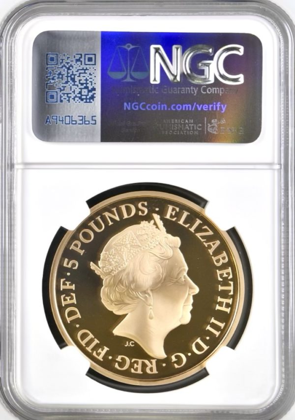 2019 Gold Proof Five Pound Crown (£5) Remembrance Day Commemorative, NGC Graded PF70 Ultra Cameo - Image 3