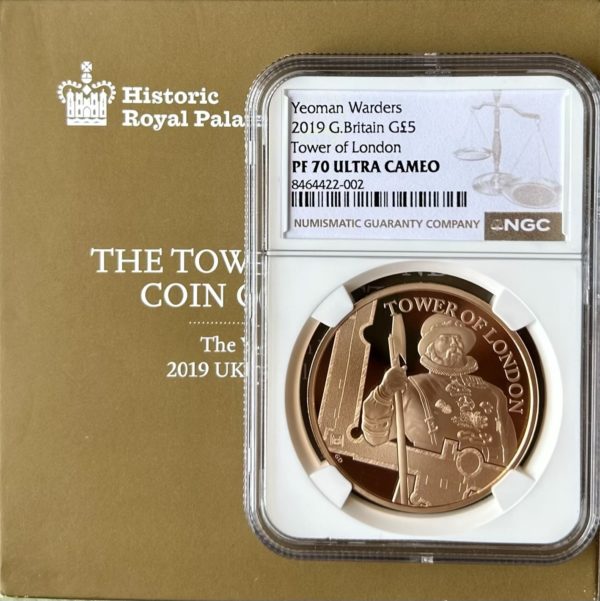 2019 Gold Proof Five Pound Crown (£5) Yeoman Warders - Tower of London, NGC Graded PF70 UCAM - Image 2