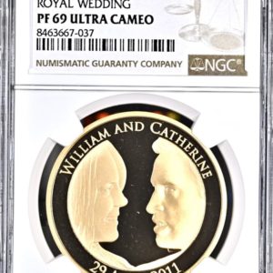 2011 Gold Proof Five Pounds (£5) William And Catherine, NGC Graded PF69 Ultra Cameo.
