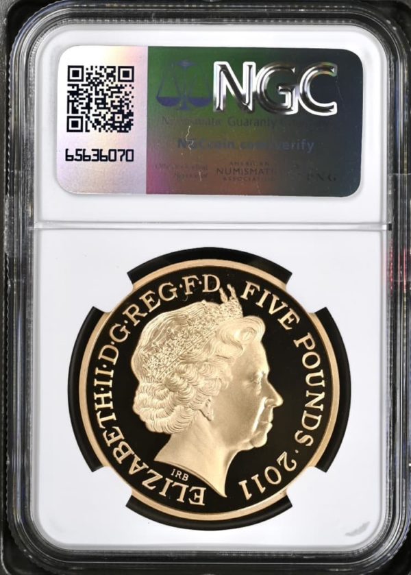 2011 Gold Proof Five Pounds (£5) William And Catherine, NGC Graded PF69 Ultra Cameo. - Image 2