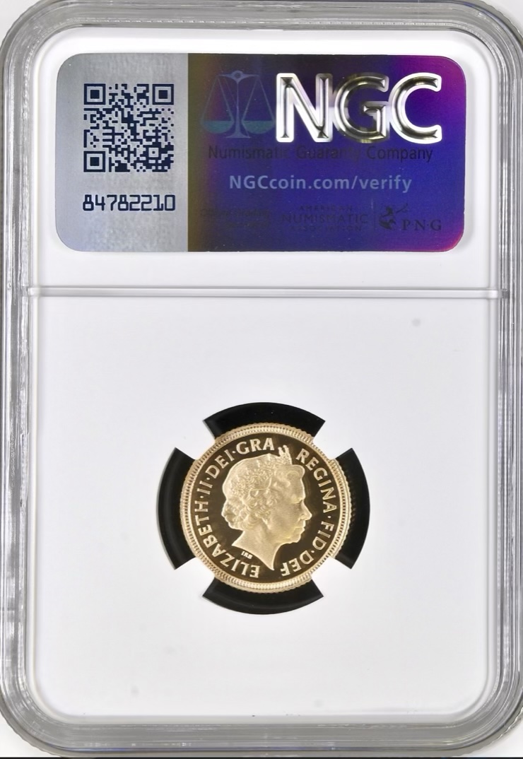 2002 Gold Proof Half Sovereign, Golden Jubilee Shield. NGC PF70 Ultra Cameo - Image 2