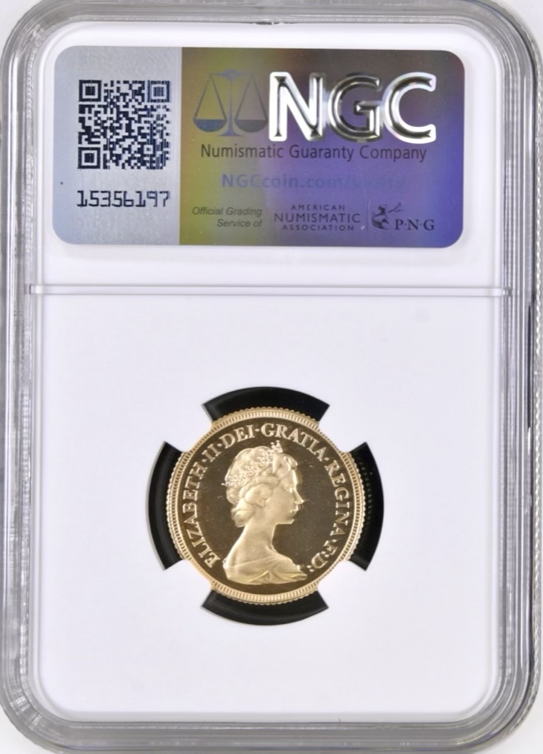 1980 Gold Proof Sovereign, NGC Graded PF69 Ultra Cameo - Image 2