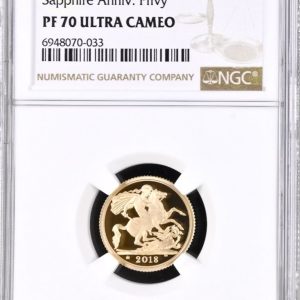 2018 Gold Proof Half Sovereign, NGC Graded PF70 Ultra Cameo