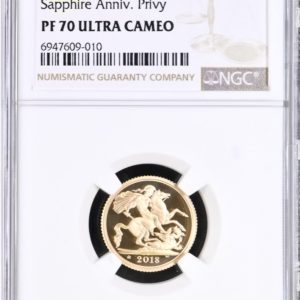 2018 Gold Proof Half Sovereign, NGC Graded PF70 Ultra Cameo