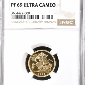 1987 Gold Proof Half Sovereign NGC Graded PF69 Ultra Cameo