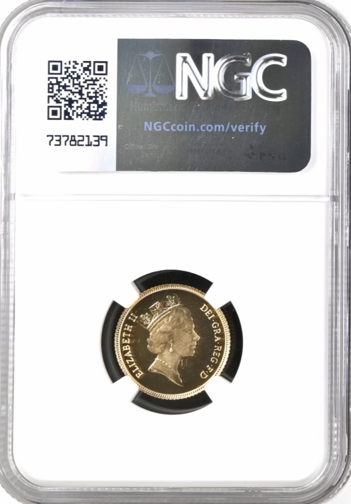 1987 Gold Proof Half Sovereign NGC Graded PF69 Ultra Cameo - Image 2