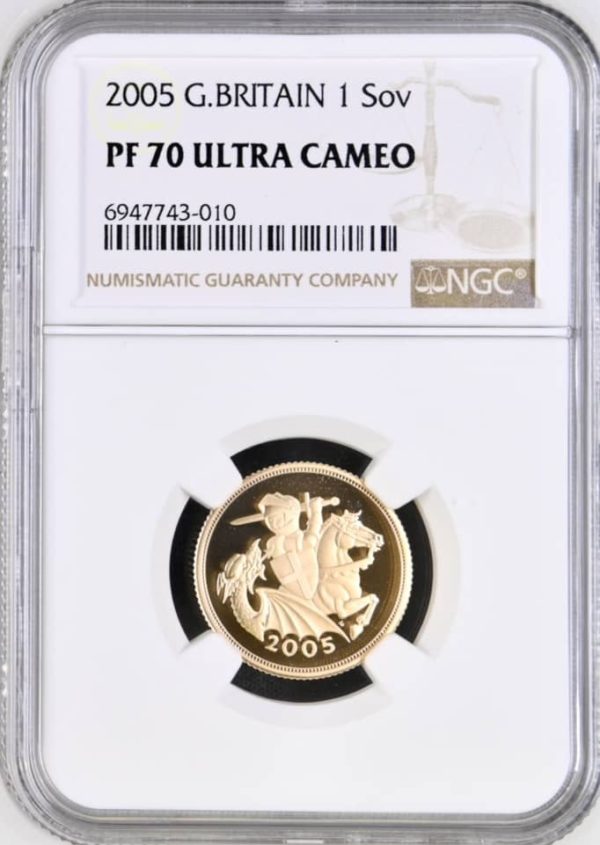 2005 Gold Proof Sovereign, NGC Graded PF70 Ultra Cameo