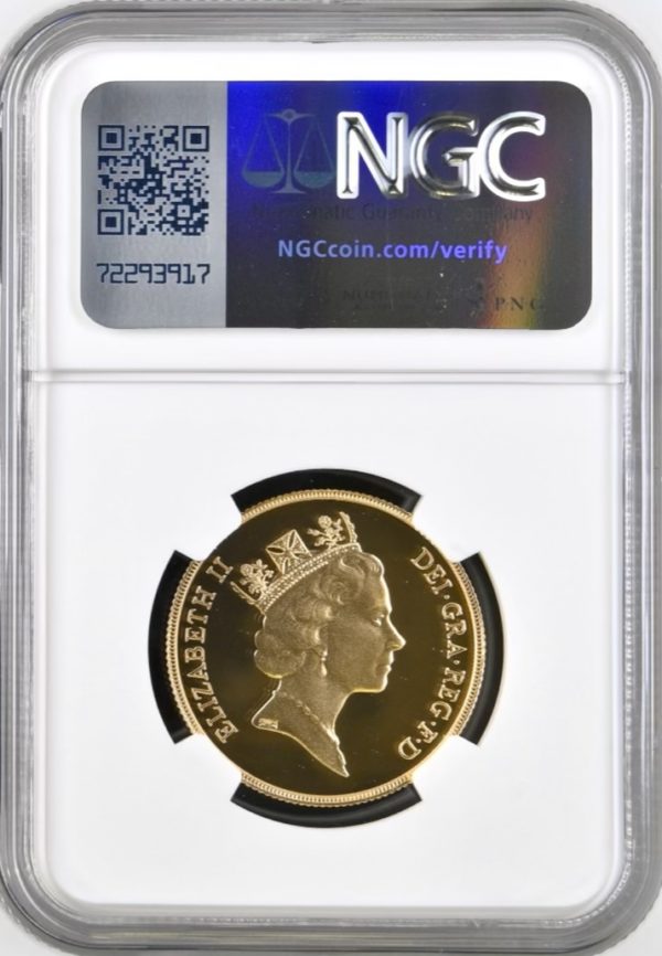 1987 Gold Proof Double Sovereign (£2) NGC Graded PF70 Ultra Cameo - Image 2