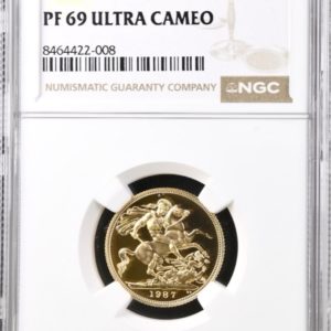1987 Gold Proof Sovereign NGC Graded PF69 Ultra Cameo
