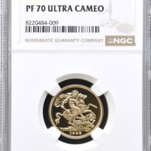 1998 Gold Proof Sovereign, NGC Graded PF70 Ultra Cameo
