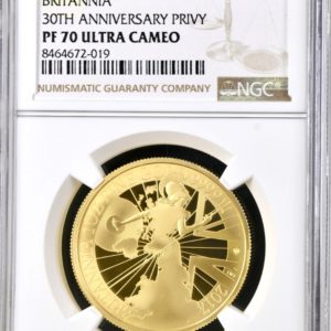2017 Gold Proof Britannia £100, NGC Graded PF70 Ultra Cameo. One Ounce Coin.