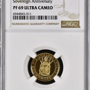 1989 Half Sovereign (1/2), Gold Proof Coin. Tudor rose 500th Anniversary. NGC Graded PF69 Ultra Cameo
