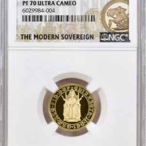 1989 Half Sovereign (1/2), Gold Proof Coin. Tudor rose 500th Anniversary. NGC Graded PF70 Ultra Cameo