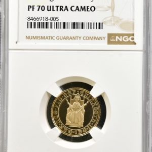 1989 Gold Proof Half Sovereign (1/2 Sov), Tudor Rose 500th Anniversary. NGC Graded PF70 Ultra Cameo
