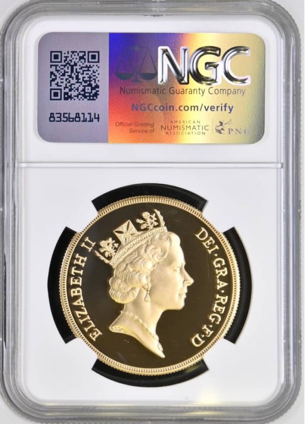 1991 Gold Proof Five Sovereign (£5 / 5Sov) George and Dragon. NGC Graded PF70 Ultra Cameo - Image 2