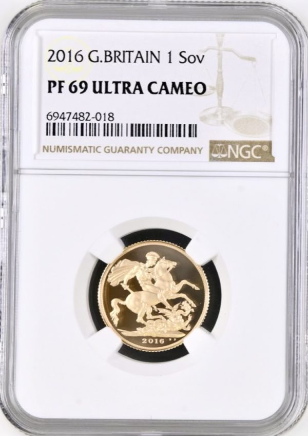 2016 Gold Proof Sovereign, NGC Graded PF69 Ultra Cameo