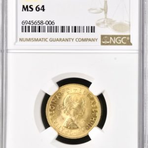 1963 Gold Sovereign, NGC Graded MS64