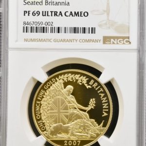 2007 Gold Proof Britannia And Lion £100 - One Ounce coin. NGC Graded PF69 UCAM