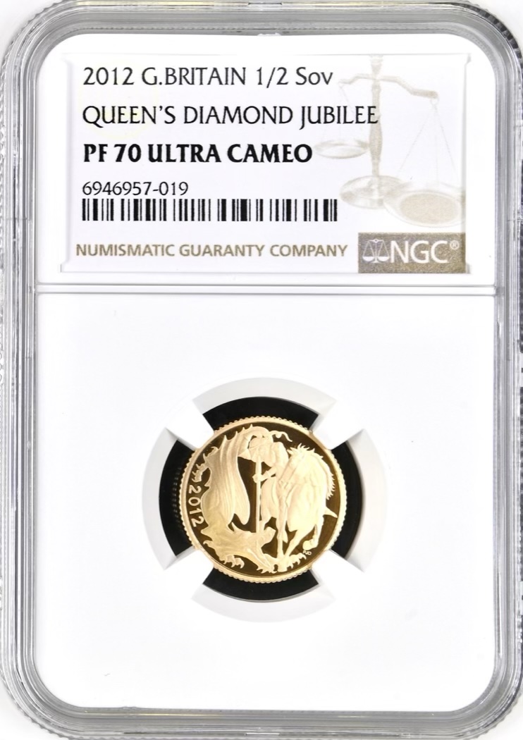 2012 Gold Proof Half Sovereign (1/2) NGC Graded PF70 Ultra Cameo