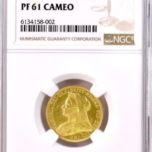 1893 Gold Proof Sovereign, NGC Graded PF61 Cameo