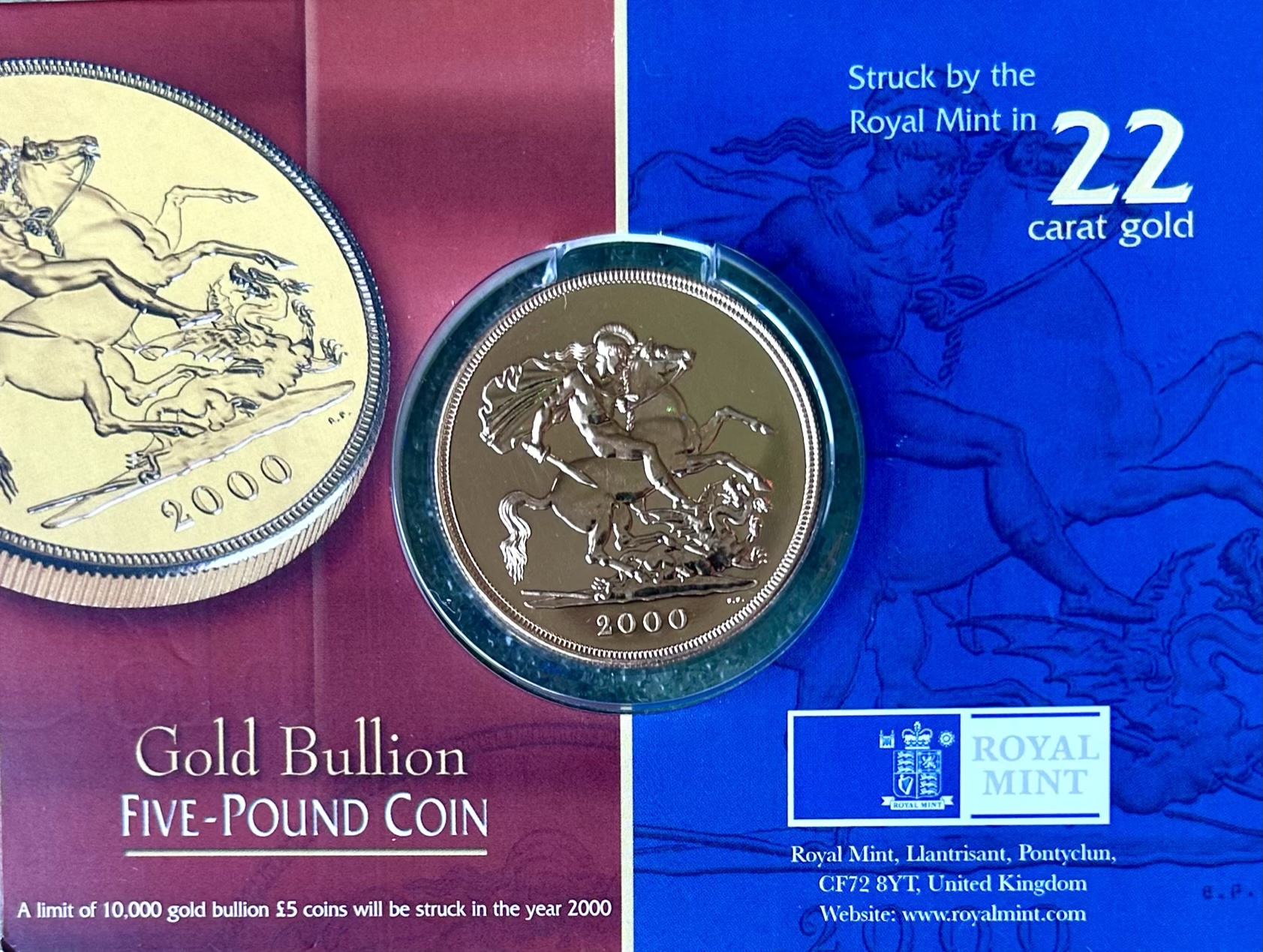 2000 Gold Five Pounds Sovereign (£5) George And Dragon - Image 3