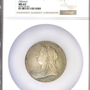 1897 Queen Victoria Diamond Jubilee Silver Medal, NGC Graded MS63