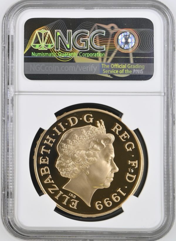 1999 Millenium Gold Proof Five Pounds Crown (£5) NGC Graded PF69 UCAM - Image 2