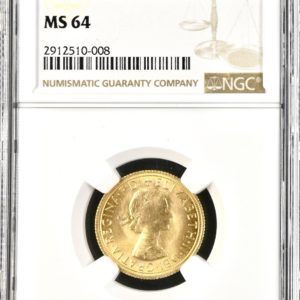 1968 Gold Sovereign, NGC Graded MS64