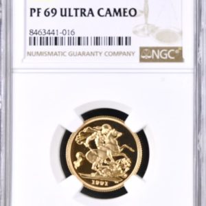 1991 Gold Proof Sovereign, NGC Graded PF69 Ultra Cameo
