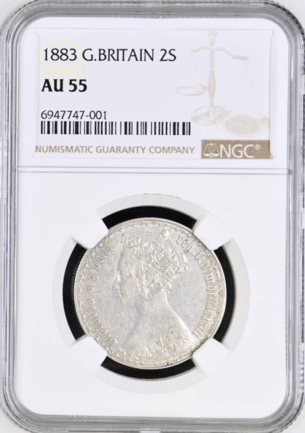 1883 Gothic Florin, NGC Graded AU55.