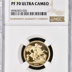 2011 Gold Proof Sovereign, NGC Graded PF70 Ultra Cameo
