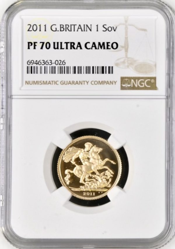 2011 Gold Proof Sovereign, NGC Graded PF70 Ultra Cameo