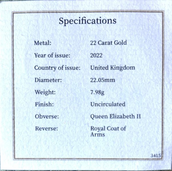 2022 Gold Sovereign, Queen Elizabeth II Platinum Jubilee - Image 4