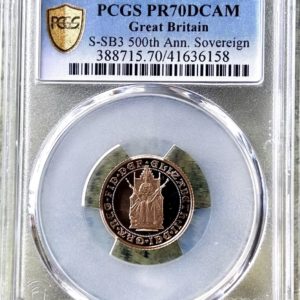 1989 Gold Proof Half Sovereign (1/2) PCGS Graded PR70 Deep Cameo