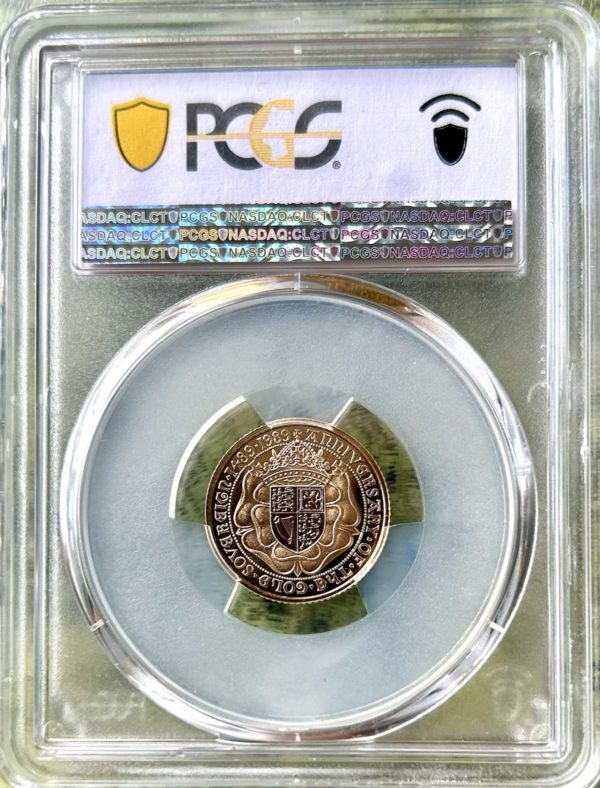 1989 Gold Proof Half Sovereign (1/2) PCGS Graded PR70 Deep Cameo - Image 2