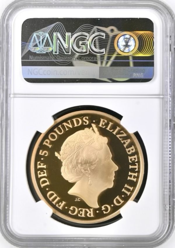 Queen Elizabeth II Platinum Jubilee, 2022 Gold Proof Five Pounds (£5), NGC Graded PF69 Ultra Cameo - Image 2