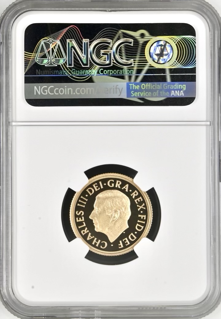 2022 Gold Proof Sovereign, Queen Elizabeth II Memorial, King Charles III Portrait, NGC Graded PF70 First Releases - Image 2