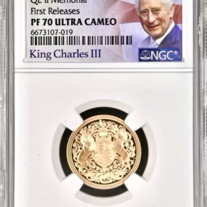 2022 Queen Elizabeth II Memorial Gold Proof Sovereign. NGC Graded PF70 Ultra Cameo First Releases.