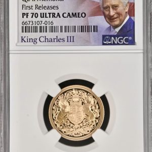 2022 Queen Elizabeth II Memorial Gold Proof Sovereign. NGC Graded PF70 Ultra Cameo First Releases.
